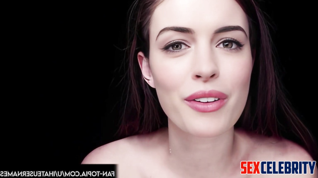 Pretty Anne Hathaway told everybody about gangbang experience, face swap