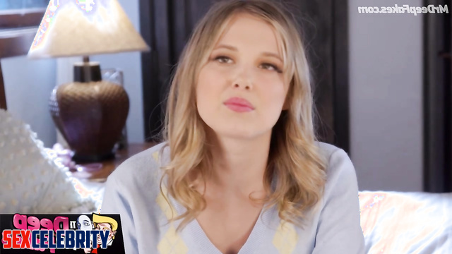 Face swap Millie Bobby Brown backstage with shooting gorgeous porn