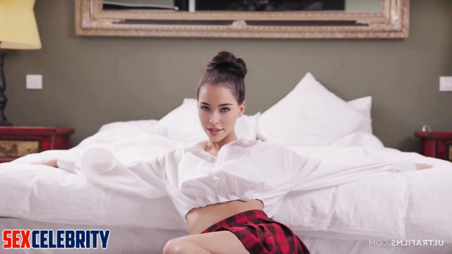 Gentle sex in the hotel with Madison Beer (seducing in short skirt) A.I.