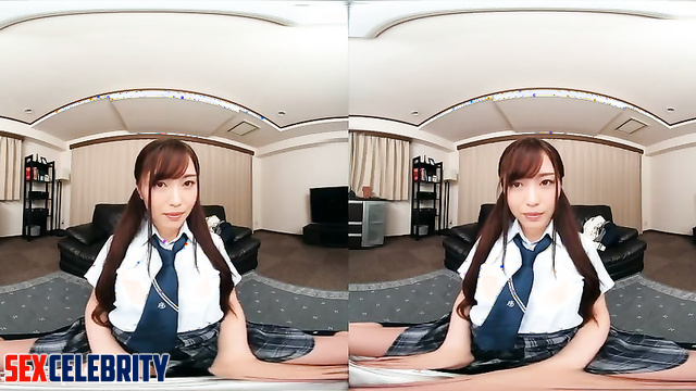 Japanese schoolgirls in VR deepfake teasing session