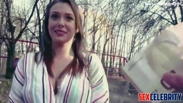 Elizabeth Olsen sees guy for the first time and already fucks (face swap)