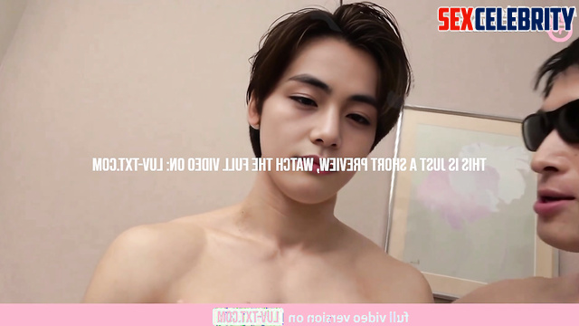 Guy in sunglasses licking his neck - Kim Tae-hyung in gay porn 김태형 방탄소년단