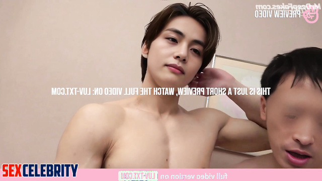 Guy in sunglasses licking his neck - Kim Tae-hyung in gay porn 김태형 방탄소년단