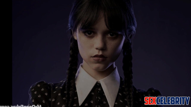 Her moaning face was cumed to the fullest - Jenna Ortega real fake