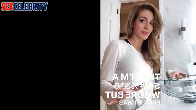 She brushes her teeth in a very sexy way, Anne Hathaway solo face swap