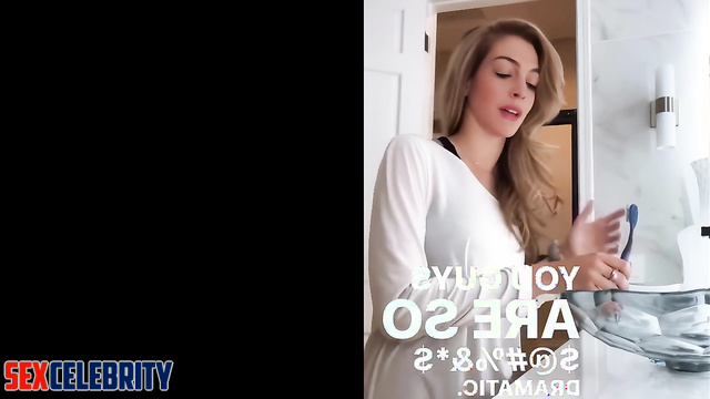She brushes her teeth in a very sexy way, Anne Hathaway solo face swap