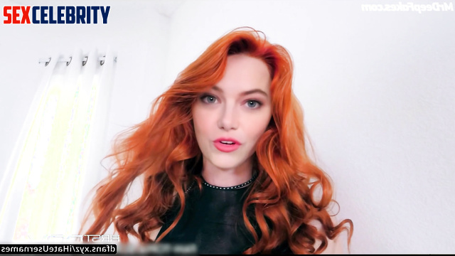 Emma Stone sex tapes in fishnet stockings loves to fuck doggy style and give deep blowjobs