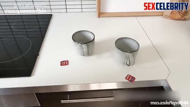 Boy fucked her at kitchen after cunni on the tabletop, Emma Watson A.I.