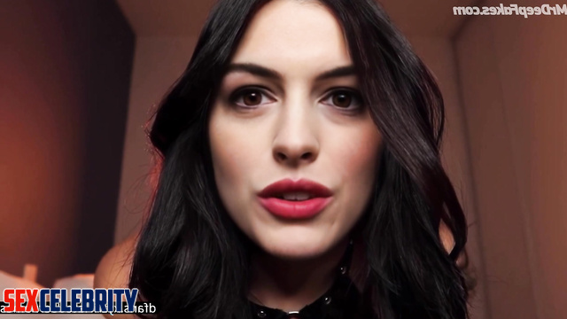 Brunette touching and sucking a rubber cock - Anne Hathaway solo fakeapp