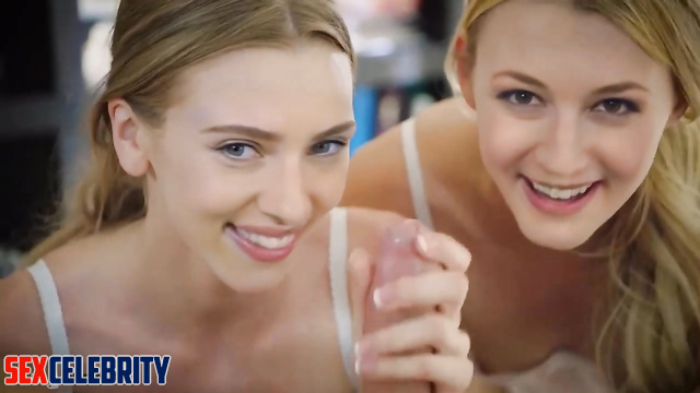 Scarlett Johansson in fake porn - she started a dirty game with bestie