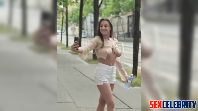 AI Amy Freeze Walks Down The Street With Her Big Tits