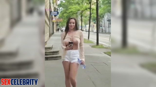 AI Amy Freeze Walks Down The Street With Her Big Tits