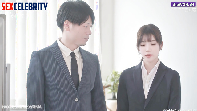 Office girl gave in to temptation with new colleague, Chaewon ai 아이즈원 성인