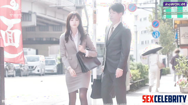 Office girl gave in to temptation with new colleague, Chaewon ai 아이즈원 성인