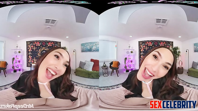 Horny Gal Gadot deepfake VR dirty talk, play with dildo and vibrator