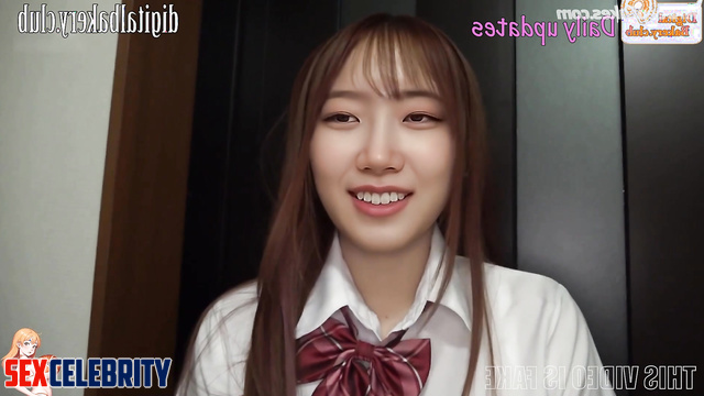 카즈하 르세라핌 schoolgirl and her first experience with a man, Kazuha real fake