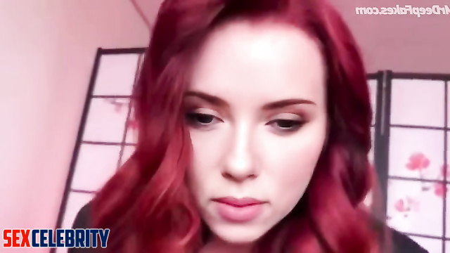Scarlett Johansson deepfake like Black Widow rides your cock and do blowjob