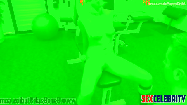 Horny blonde was pleased right on a simulator, Debbie Gibson gym fakeapp