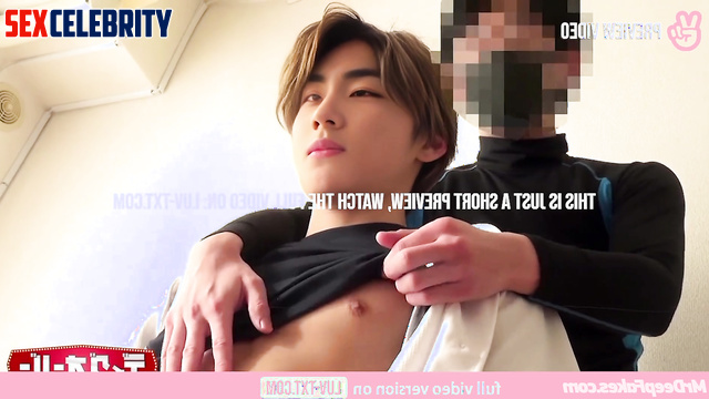 Handsome gay playing with his hard nipples, Jungwon (정원 엔하이픈) gay fakeapp