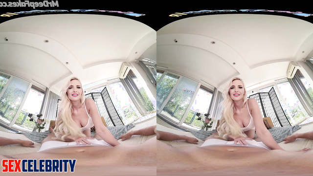 Hot blonde jumping on a cock in white panties, Ivanka Trump pov fakeapp