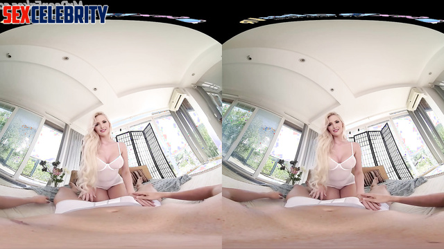 Hot blonde jumping on a cock in white panties, Ivanka Trump pov fakeapp