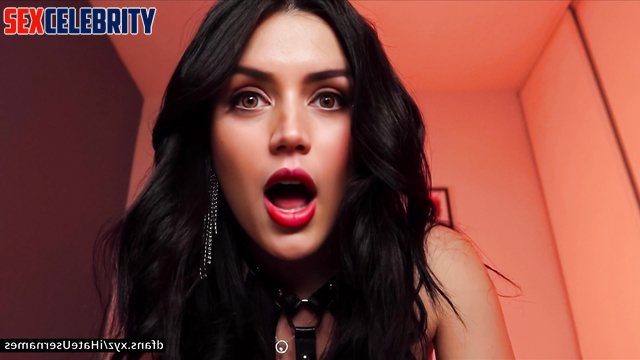 She's chatting with a dildo inside her, look - Ana de Armas real fake