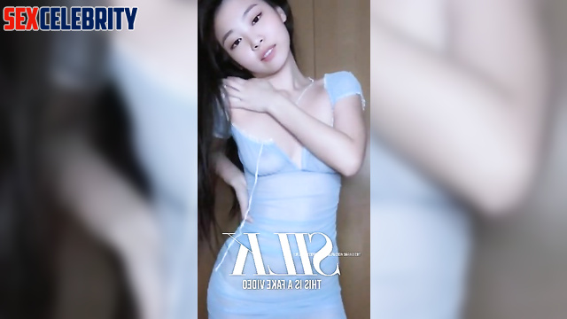 Jennie 제니 BLACKPINK in see-through dress shows her boobs deepfake 딥페이크