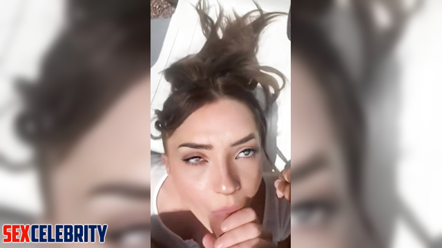 AI Michelle Galvan giving a deep throat blowjob