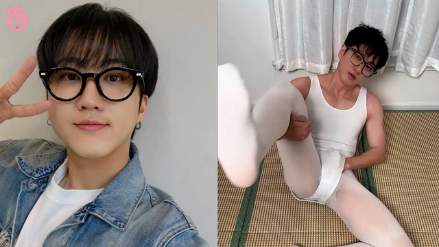 Fake Changbin 창빈 스트레이 키즈 Solo masturbation in glasses