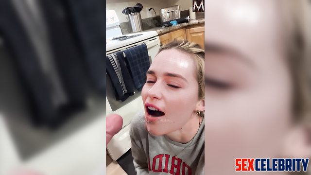 Pretty blonde uses your sperm as protein - Emilia Clarke deepfake erotic