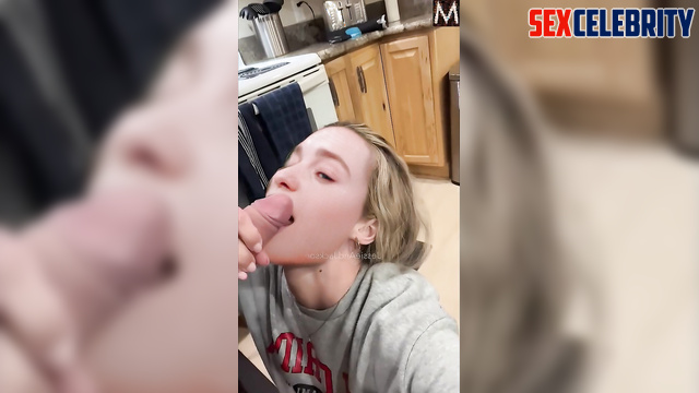 Pretty blonde uses your sperm as protein - Emilia Clarke deepfake erotic
