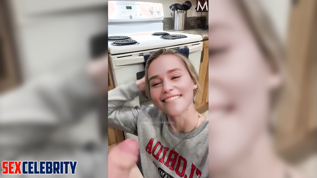 Pretty blonde uses your sperm as protein - Emilia Clarke deepfake erotic