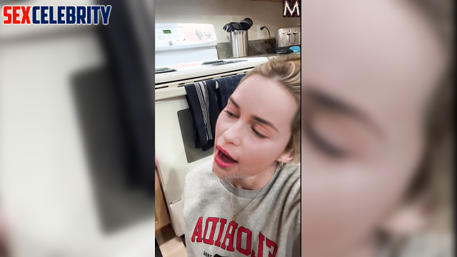 Pretty blonde uses your sperm as protein - Emilia Clarke deepfake erotic