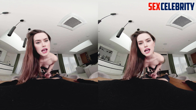 Daisy Ridley in fake celebrity porn - look how she jumping on a cock