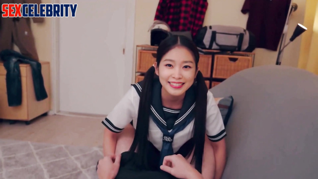Slut in schoolgirl uniform made footjob & handjob, Song Yi (宋轶 智能換臉) A.I.