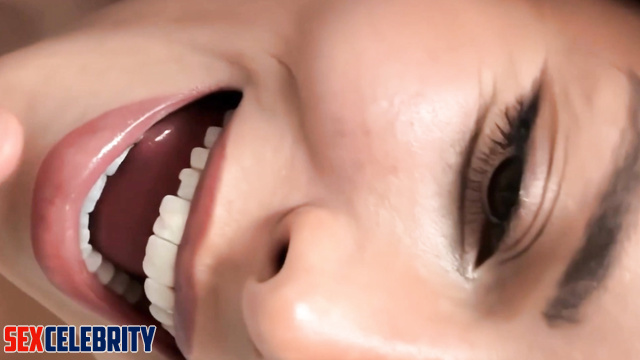 Emma Watson extreme close-up of blowjob, cum swallow and piss drink - Fake Porn