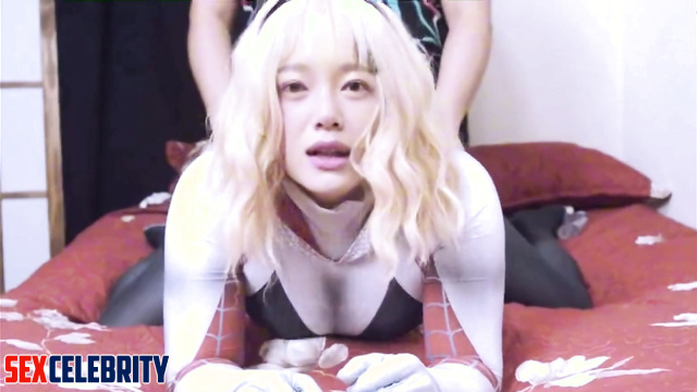 Fake Sejeong (세정) with spider costume doggy style fuck