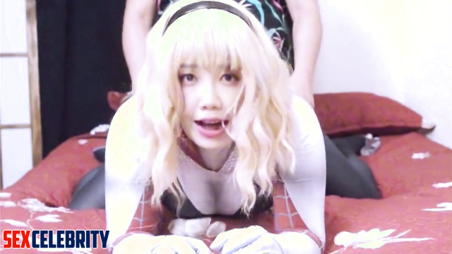 Fake Jung Eun-ji (정은지) with spider costume doggy style fuck