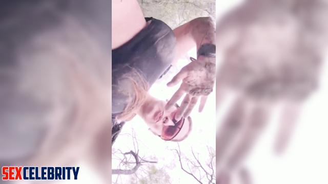 AI Jackie Guerrido jogging in the rain big tits bouncing