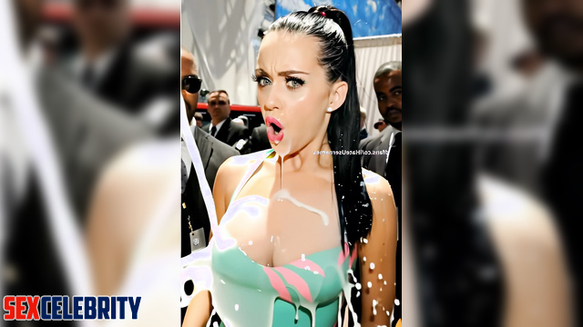 Blacks watching as she is doused with milk, Katy Perry real fake