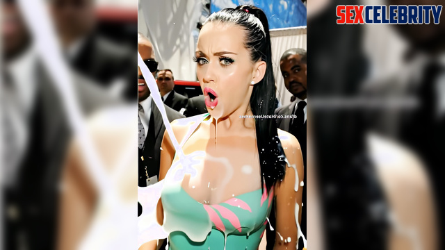 Blacks watching as she is doused with milk, Katy Perry real fake