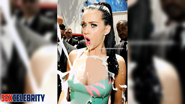 Blacks watching as she is doused with milk, Katy Perry real fake