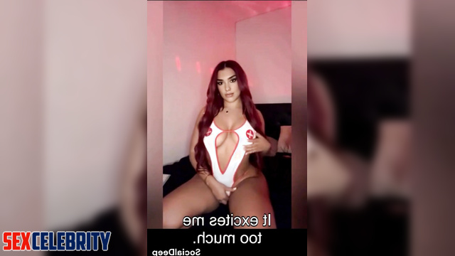 Dua Lipa puts on her sexy nurse costume and tells you how to jerk off right (AI)