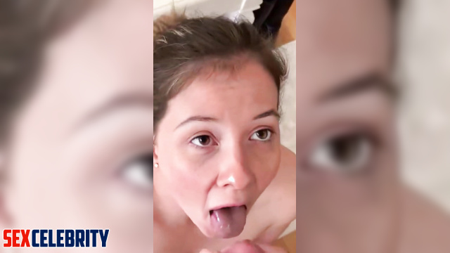 AI Emma Vigeland gets cum on her tongue